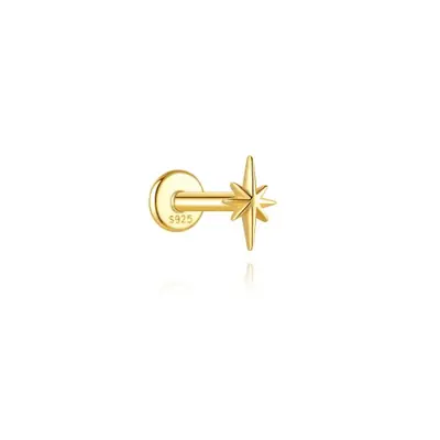 Image de Boucles d'oreilles Étoiles & Lune en Argent 925