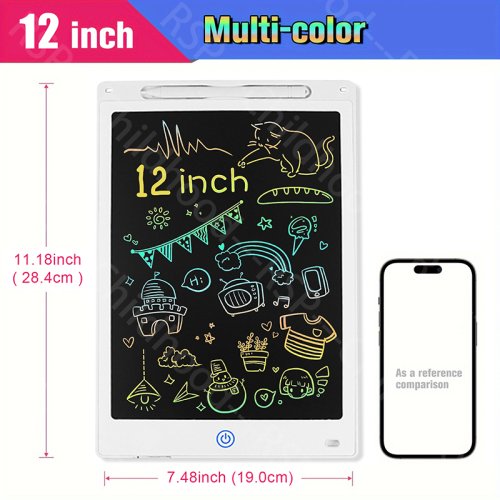 Bild von 12-Zoll-Tablets, elektronischer Handschriftblock, Schreibtafel, Zeichentablett, LCD-Bildschirm, Schreibtablett, digitales Grafikspielzeug für Kinder