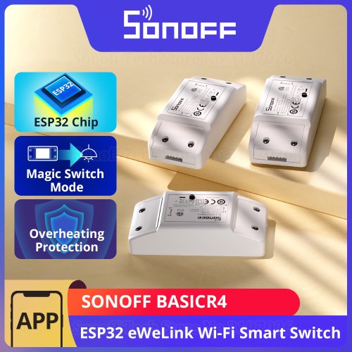 Zdjęcie Inteligentny Przełącznik WiFi Sonoff BasicR4 – Steruj Zawartością z Ewelink, Alexa i Google