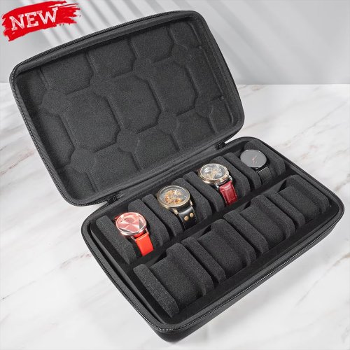 Image of Portable Watch Organizer Box with Travel Case – Elegant Storage and Display Holder for Men and Women, Ideal for Wristwatches and Smartwatches