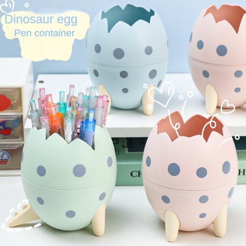 Afbeelding van Leuke Dinosaurus Ei Afneembare Penhouder Organizer Potlood Pot Container Briefpapier Kantoor Desktop Ornament Opbergdoos Kids Gift
