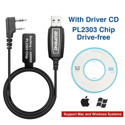 Image de Câble USB + CD pour Talkie-Walkie Baofeng & Quansheng