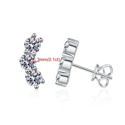 Image de Boucles d'oreilles Moissanite Scintillantes en Argent 925