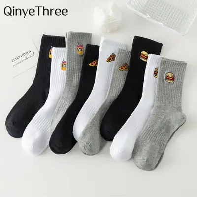 Image de Chaussettes Hiver Hipster Motif Hamburger & Pizza