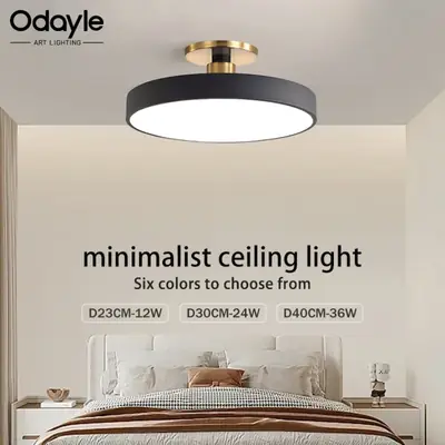 Image de Plafonnier LED Circulaire Nordique - Éclairage Moderne pour Salon, Chambre & Bureau