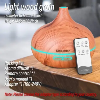 Image de Diffuseur d'huiles essentielles 500ml - Humidificateur ultrasonique avec lumière LED