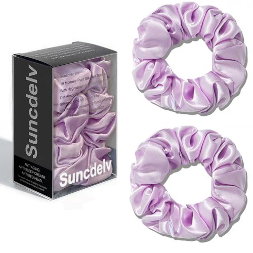 Afbeelding van 2 Stuks 100% Natuurlijke Zijde Effen Kleur Haar Banden Hoge Kwaliteit Haar Scrunchies Vrouwen Grote Haarbanden Haaraccessoires 22Momme