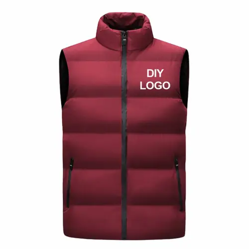 Image de Gilet Hiver Homme Chauffant - Col Montant Coupe Vent