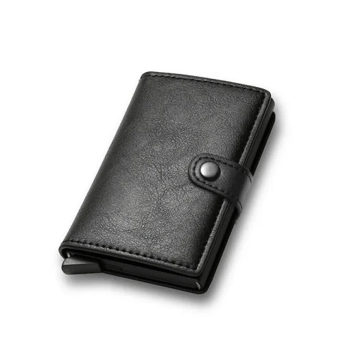 Image of DIENQI Anti Rfid Bank Card Holder Wallets for Men Male Leather Credit Cardholder Case Luxury Small Slim Thin Smart Wallet