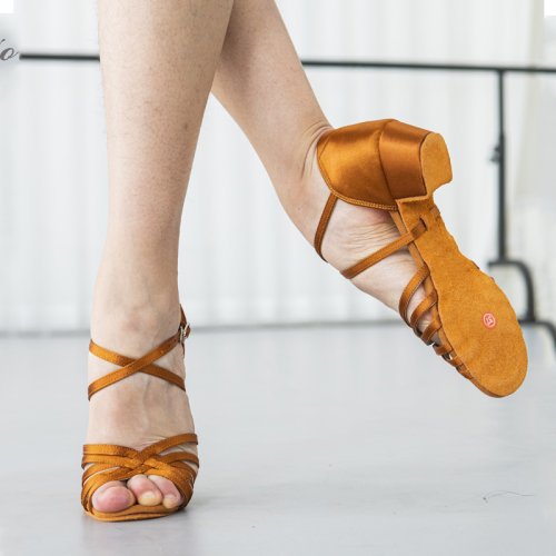 Zdjęcie Dziecięce buty do tańca latynoamerykańskiego z miękką podeszwą – dziewczęce sandały do ćwiczeń tanecznych jazzowych, średni obcas 3 cm, idealne dla tańca towarzyskiego