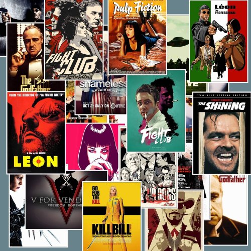 Afbeelding van 25 STKS Klassieke Filmposters Stickers Pulp Fiction Godfather Retro Mode Decals voor Laptop Scrapbook Bagage Telefoon Sticker Speelgoed