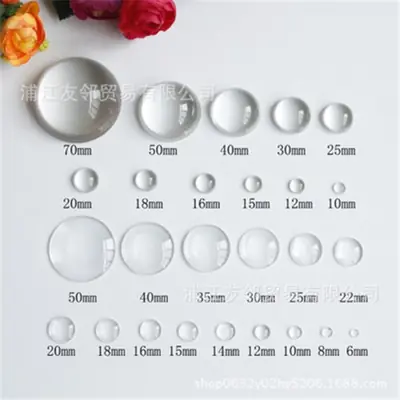 Image de Cabochons en Verre Transparent 12mm, 20mm, 25mm - Parfait pour la Création de Bijoux