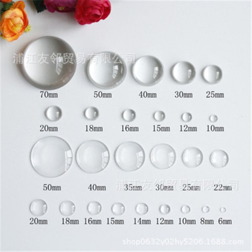 Afbeelding van Transparante Glas Cabochons – 12mm, 20mm, 25mm voor DIY Sieraden