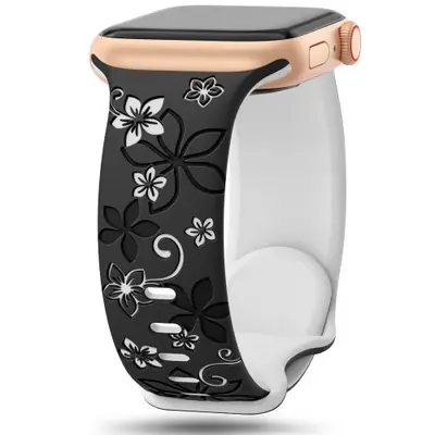 Image de Bracelet Floral Gravé pour Apple Watch