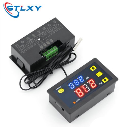 Afbeelding van Digitale Thermostaat met LED Display en Temperatuurregeling voor Warmte- en Koeltoepassingen, 12V/24V/AC110V/220V, 20A, W3230