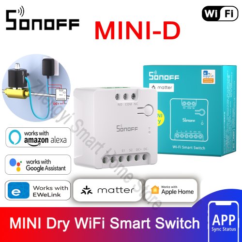 Image of Smart WiFi Matter Switch with Dry Contact Support – AC/DC Powered, Works with EweLink, Apple Home, Alexa & Google Home