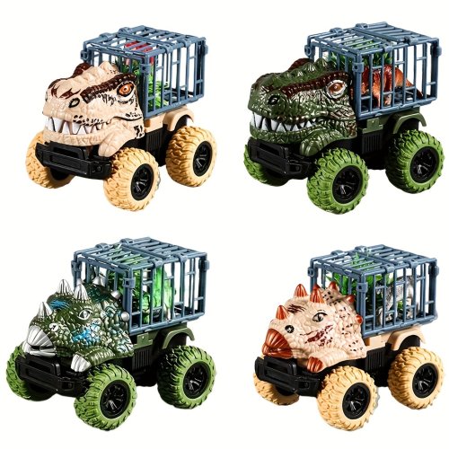 Afbeelding van Dinosaurus Vrachtwagen Speelgoed met T-Rex Figuren – Auto Transporter voor Jongens en Peuters, Monster Truck Speelset met Dino Actiefiguren