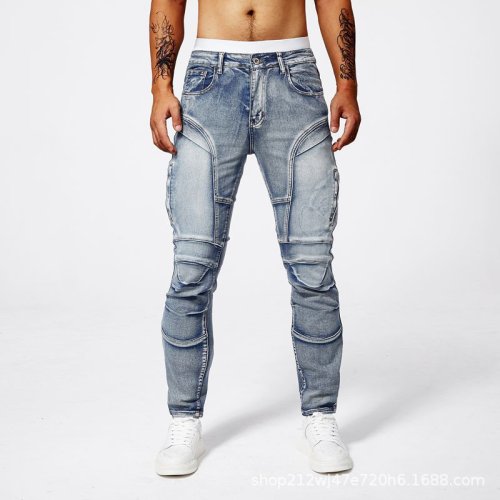 Imagen de Pantalones Vaqueros para Motociclista Hombre 2025 con Forro de Plumas - Versión Estándar para Paseos en Moto y Coche, Ideal para Verano