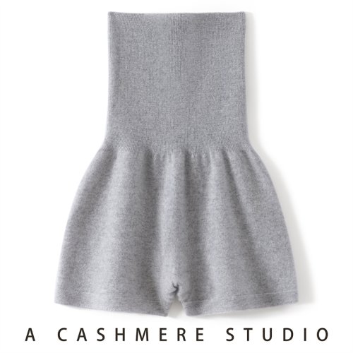 Immagine di Pantaloni Modellanti in Cashmere a Vita Alta per Donna – Pantaloncini Lavorati a Maglia di Puro Lusso, Vestibilità Comoda e Caldi per l'Inverno