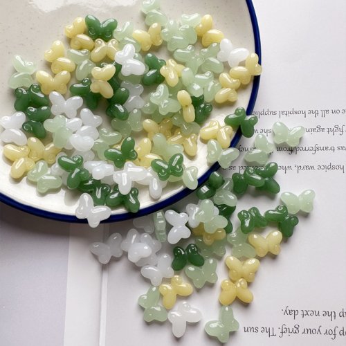 Imagen de 10 Uds DIY cuentas de mariposa de ágata de Jade Natural accesorios de moda joyería Real amuleto de piedra preciosa regalos más vendidos de lujo