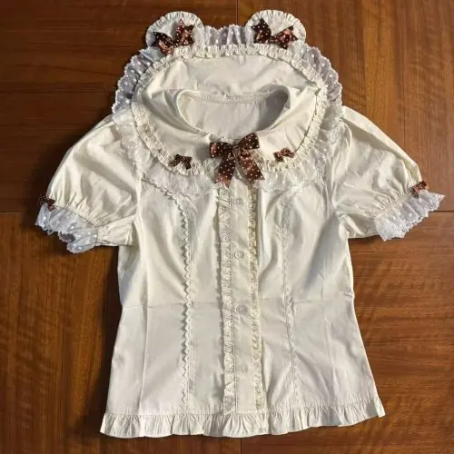 Image de Blouse Japonaise à Manches Bouffantes - Style Rétro Printemps-Été