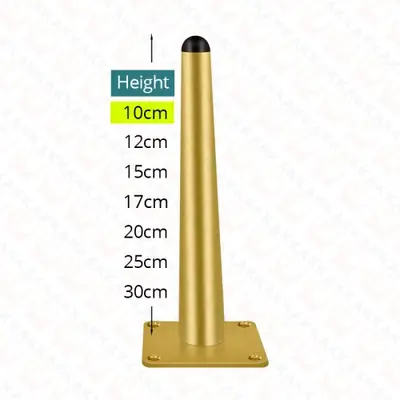 Image de Pieds de Meuble Dorés 4 Pièces - Support Robuste jusqu'à 800 kg