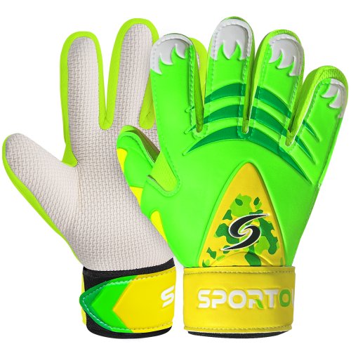 Imagen de Guantes de Portero Profesionales con Protección para la Muñeca, Látex Antideslizante y Resistente al Desgaste para Jugadores de Fútbol