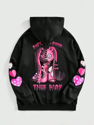 Image de Sweat à Capuche Rose Ours - Style Mignon & Élégant