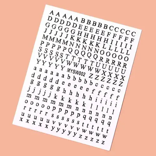 Image de Autocollants 3D Lettres Alphabet pour Ongles