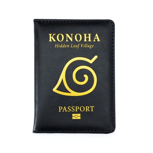 Immagine di Custodia per Passaporto Konoha Stile Anime – Design Originale con Motivo di Naruto, Ideale per Viaggiatori Appassionati di Serie Giapponesi