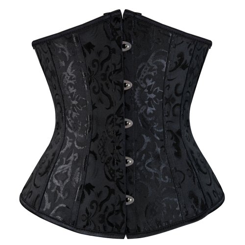 Image of Elegant Plus Size Satin Underbust Corset Top – Sexy Gothic Waist Cincher for Women in Black, White, and Red