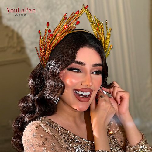 Zdjęcie Elegancka Korona Ślubna z Rhinestonami – Vintage Diadem dla Panny Młodej, Obręcz do Włosów na Wesele, Akcesoria Ślubne z Kryształkami, Opaska na Głowę HP849