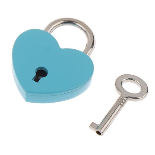 Immagine di 1 set lucchetti a forma di cuore serrature hardware per bagagli con serratura a chiave per portagioi...