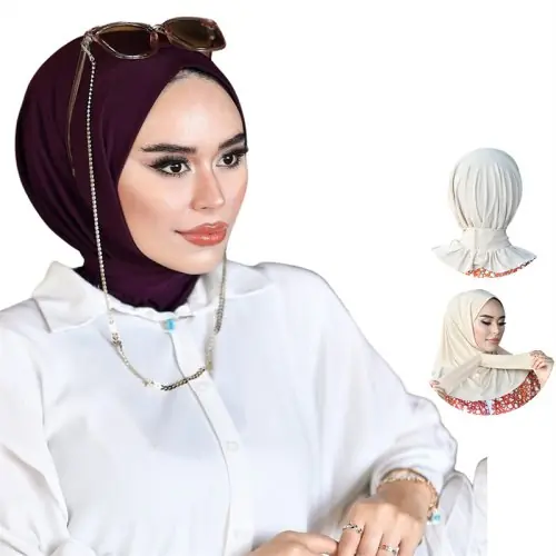 Image de Hijab Casquette Solide - Élégance & Confort Musulman