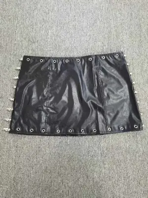 Image de Jupe en Cuir Punk Rock Mini Moulante - Style Y2K