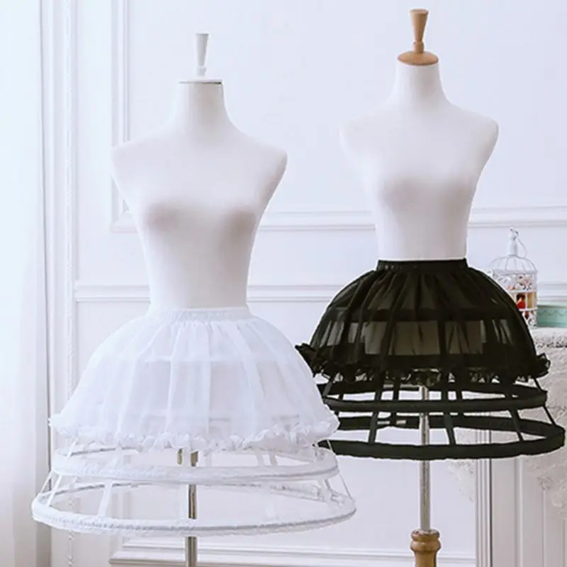 Zdjęcie Elegancka damska halka w stylu lolita z ozdobnymi falbankami i koronkowym podkoszulkiem w formie klatki ptasiej – 4-ostrzowy plisowany model