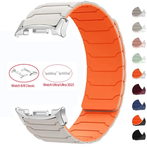 Zdjęcie Magnetyczny Silikonowy Pasek Sportowy do Samsung Galaxy Watch Ultra 2025 47mm, Kompatybilny z Galaxy Watch 8 (40mm, 44mm), Watch 8 Classic (46mm) – Wygodna Bransoletka Zamienna