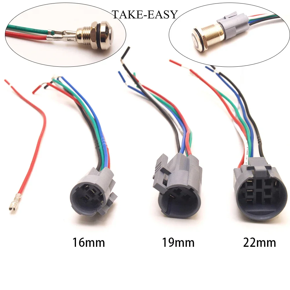 Zdjęcie Gniazdo LED z Przełącznikiem Wciskanym i Złączami Szybkozłączkowymi 8–22 mm – Komplet do Instalacji Oświetlenia LED