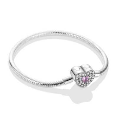 Image de Bracelet Argent Sterling 925 - Feuille, Trèfle, Papillon & Cœur