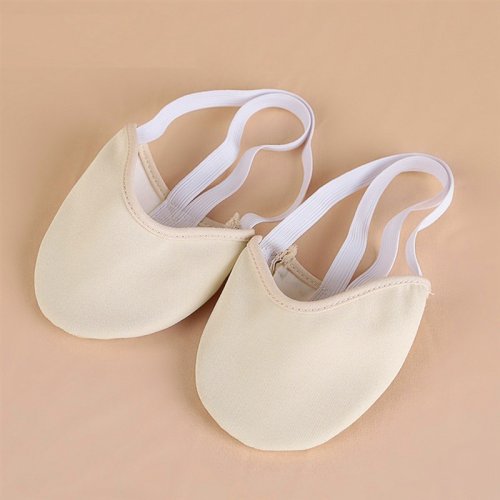 Image of Elegant Rhythmic Gymnastic Ballet Shoes for Girls and Women – Soft Flat Dance Slippers with Elastic Half Sole for Modern, Belly, and Classical Dance