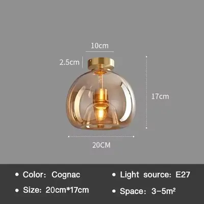 Image de Plafonnier LED Nordique Cognac - Éclairage Minimaliste