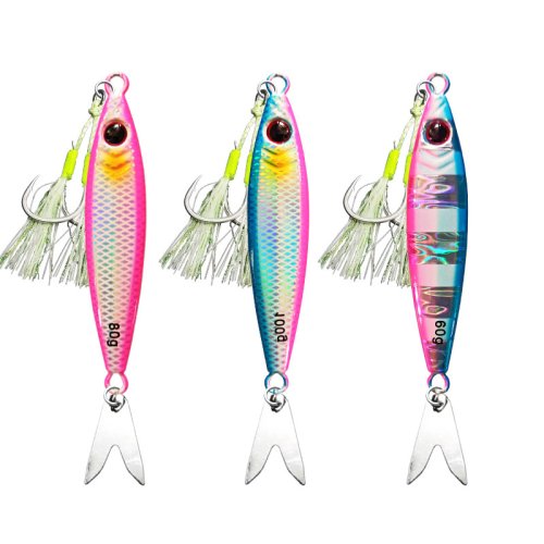 Image of Ultra-Realistic Slow Falling Metal Jig Lure for Deep Water Fishing – 40g, 60g, 80g, 100g Sinking Hard Bait with Glow-in-the-Dark Finish for Night & Day Use