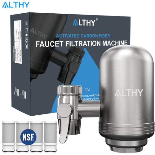 Imagen de Sistema Purificador de Agua para Grifo de Acero Inoxidable con Filtro Certificado NSF - Elimina Plomo, Cloro y Mejora el Sabor de tu Agua