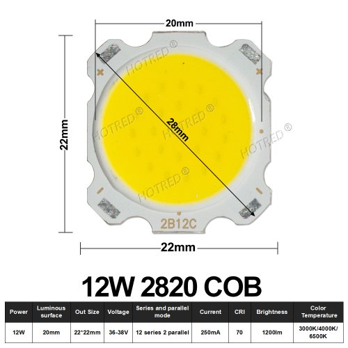 12W 28-20mm COB