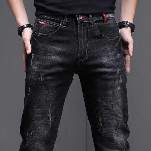 Imagen de Jeans Bordados para Hombre - Estilo Vintage Coreano