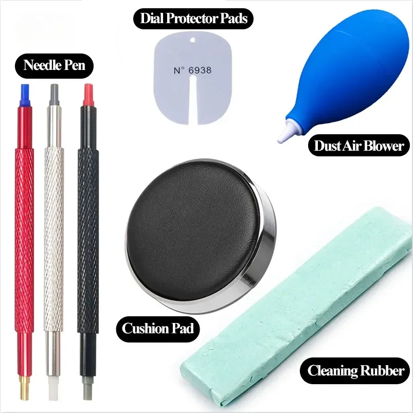 Imagen de Kit Completo de Herramientas para Reparación y Cuidado de Relojes con Almohadillas Protectoras, Soplador de Aire, Cepillo de Limpieza y Pluma de Aguja