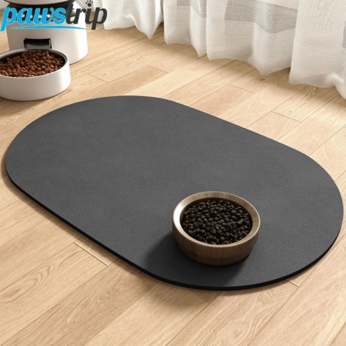 Bild von Ovale Futtermatte für Haustiere, saugfähiges Haustier-Tischset für Katzen und Hunde, rutschfeste Wasserspendermatte für Hunde, schnell trocknende Futtermatte für Katzen, Heimtierbedarf