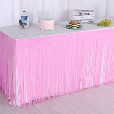 Image de Jupe de Table Tutu Dorée 1x2m - Déco Élégante pour Mariage & Bébé