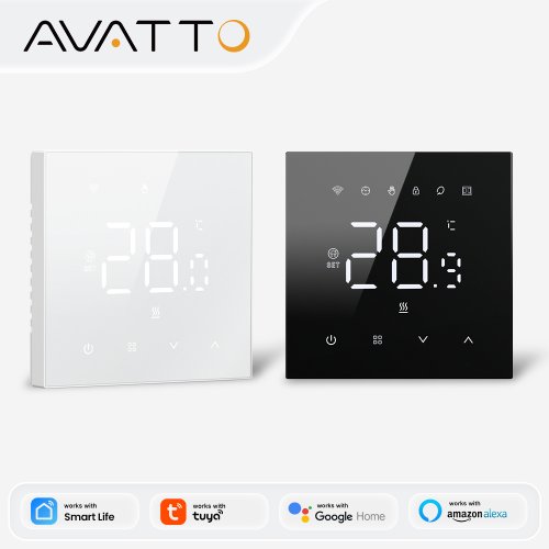 Image of Avatto Tuya WiFi Smart Thermostat for Electric, Water, and Gas Boilers – Programmable Temperature Controller with Google Home, Alexa, and Alice Compatibility