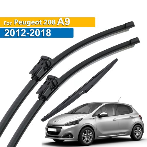 Zdjęcie Zestaw piór wycieraczek przednich i tylnych Erick do Peugeot 208 (2012–2018) – szczotki do szyb o wymiarach 26, 16 i 14 cm